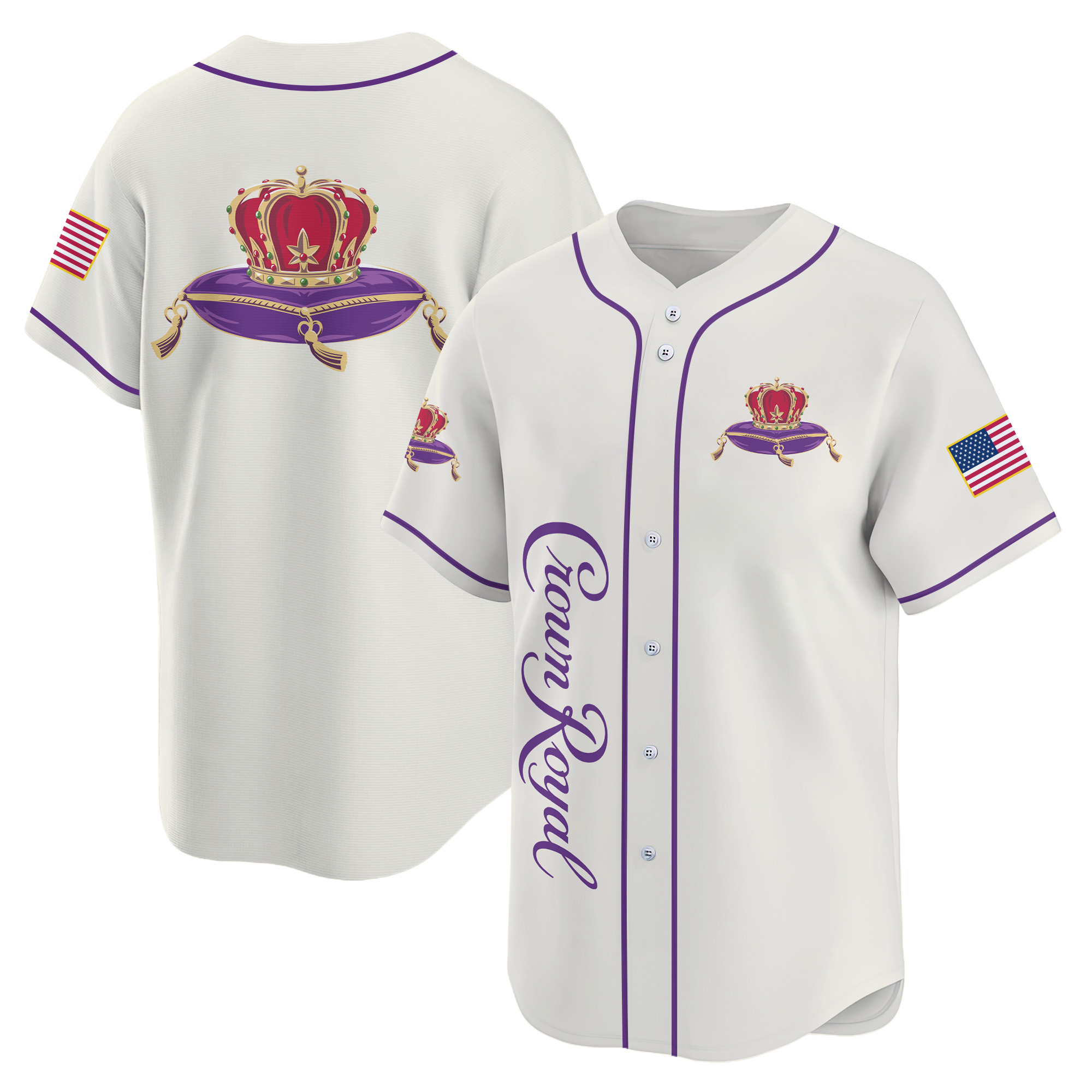 Personalized Crown Royal USA Flag Baseball Jersey