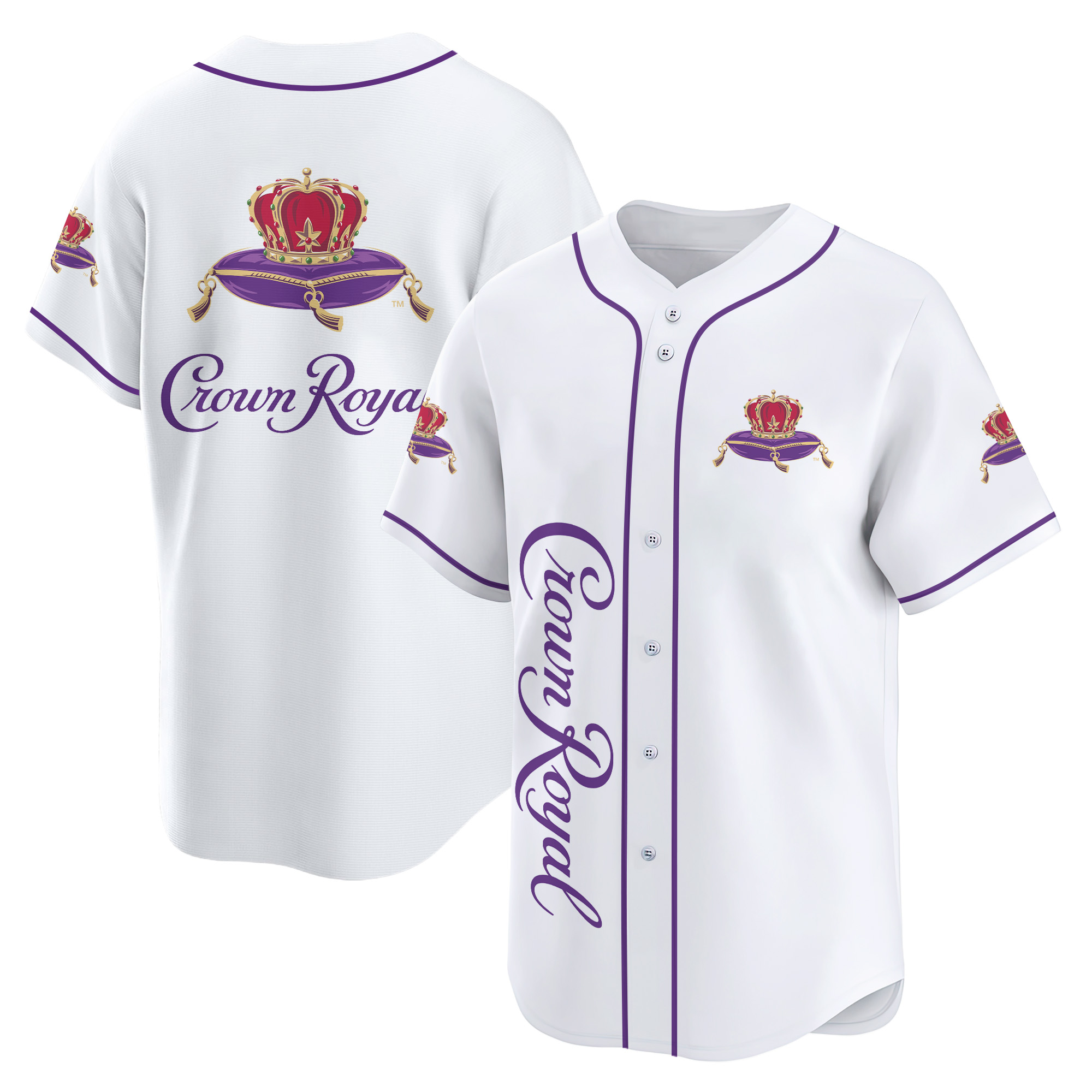 Personalized Crown Royal White Baseball Jersey