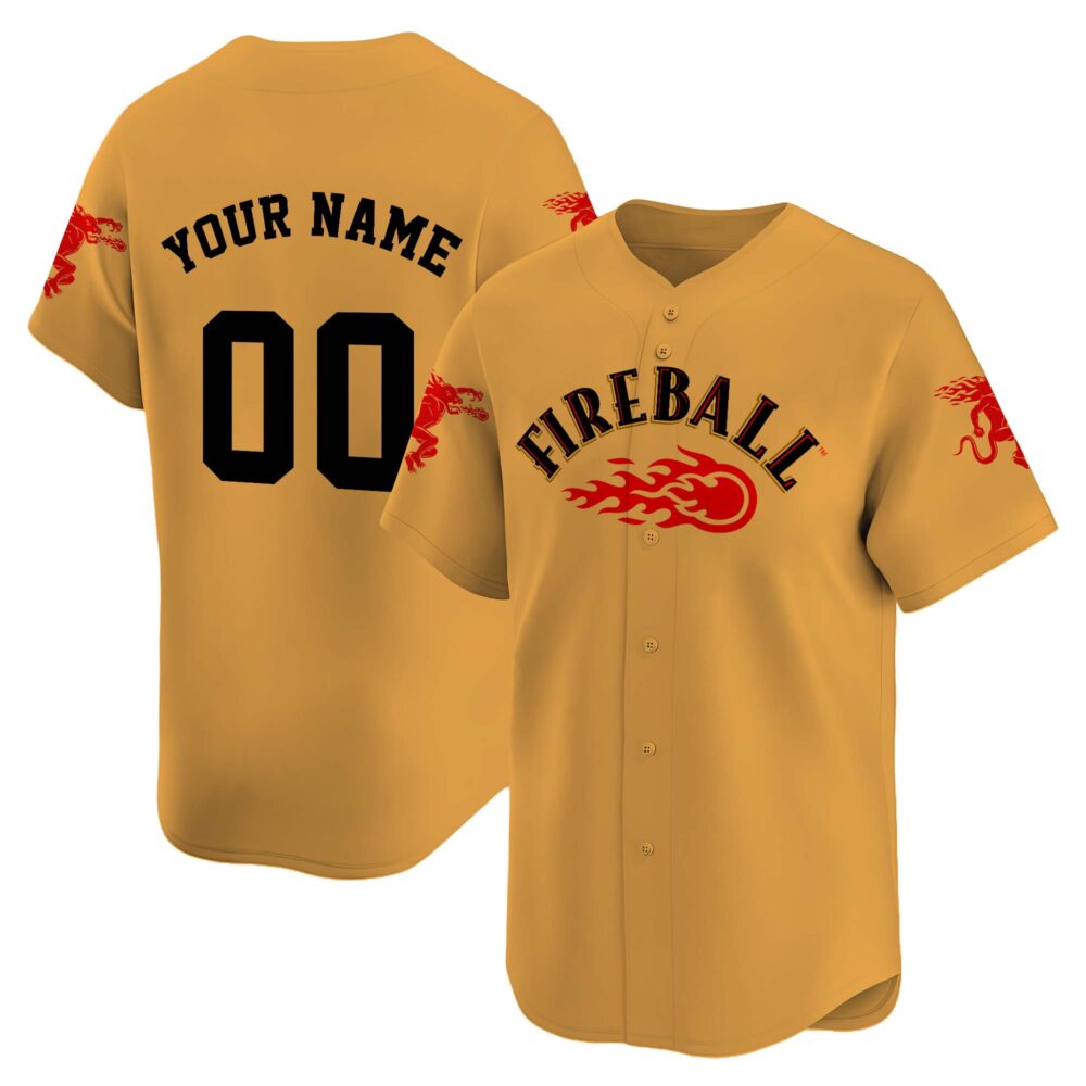Personalized Fireball Baseball Jersey Personalized Fireball Baseball Jersey
