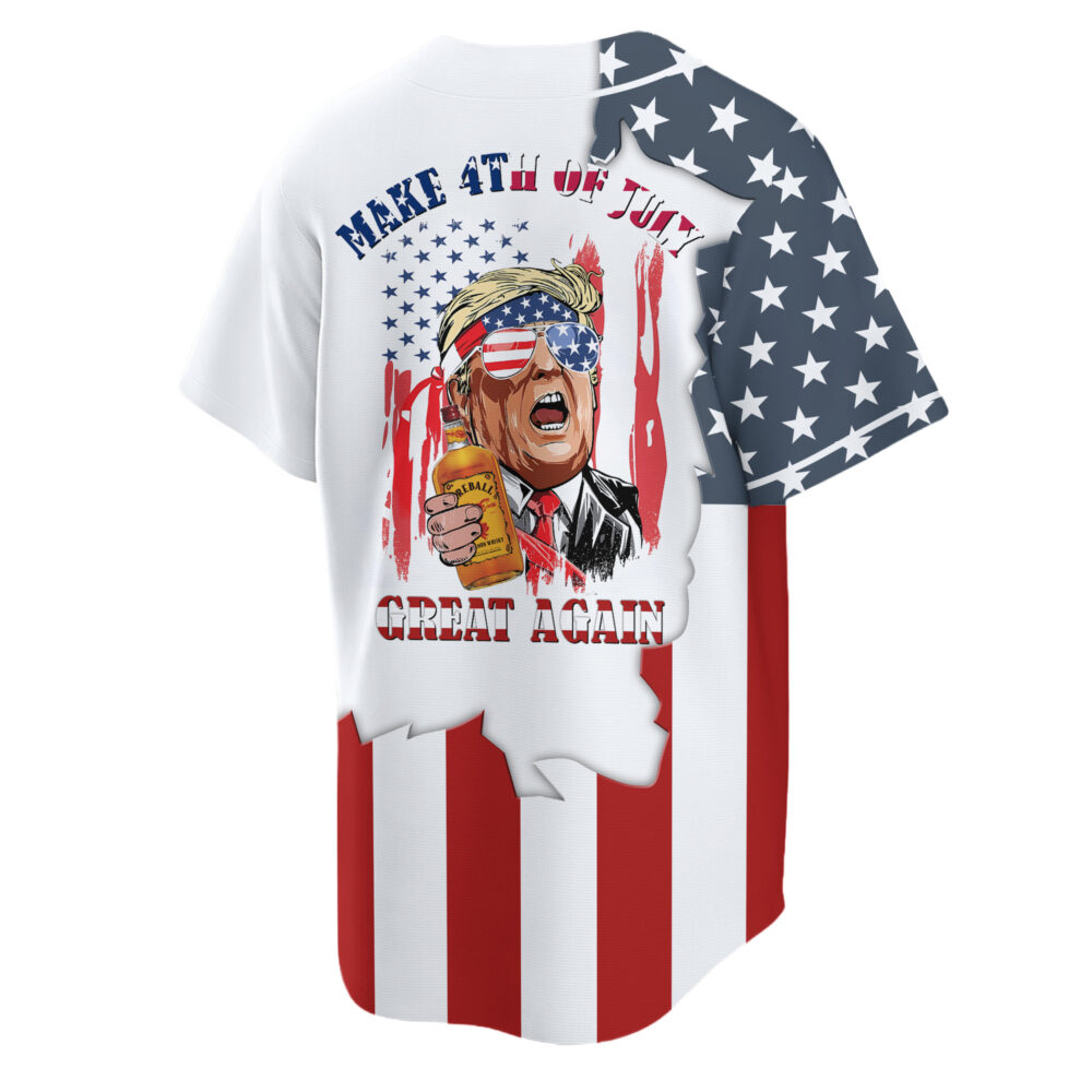 Personalized Fireball Donald Trump Independence Day Baseball Jersey Personalized Fireball Donald Trump Independence Day Baseball Jersey