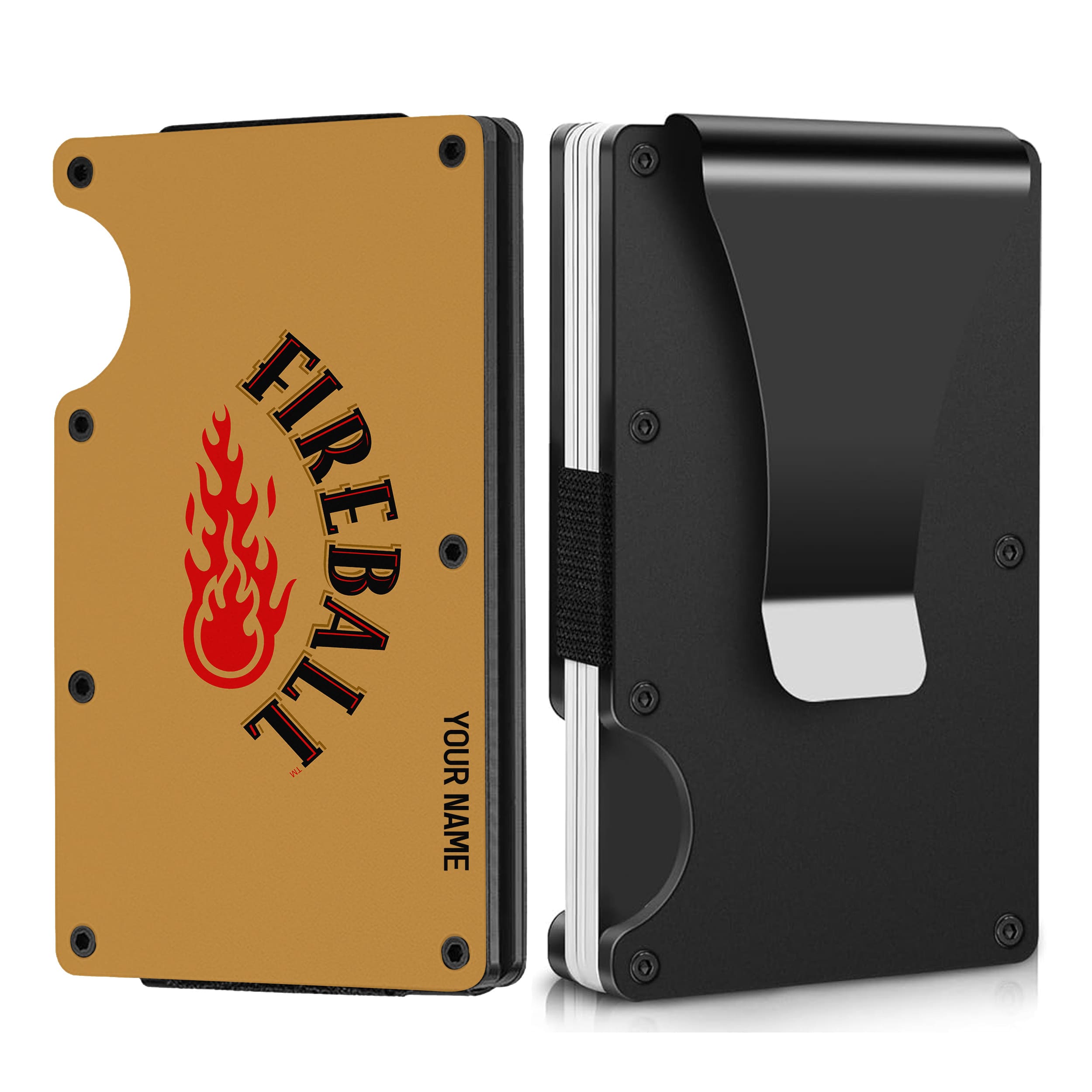 Personalized Fireball Metal Card Holder