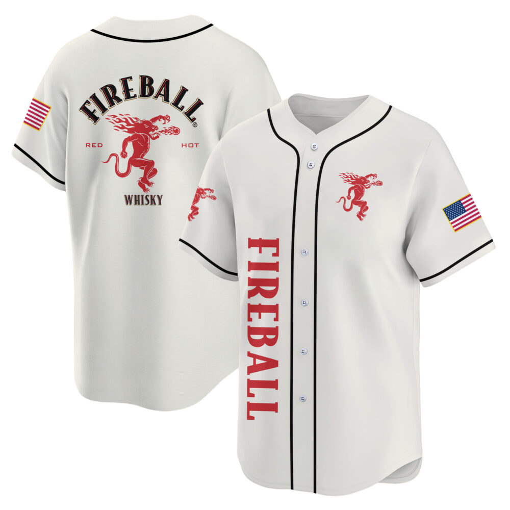 Personalized Fireball USA Flag Baseball Jersey
