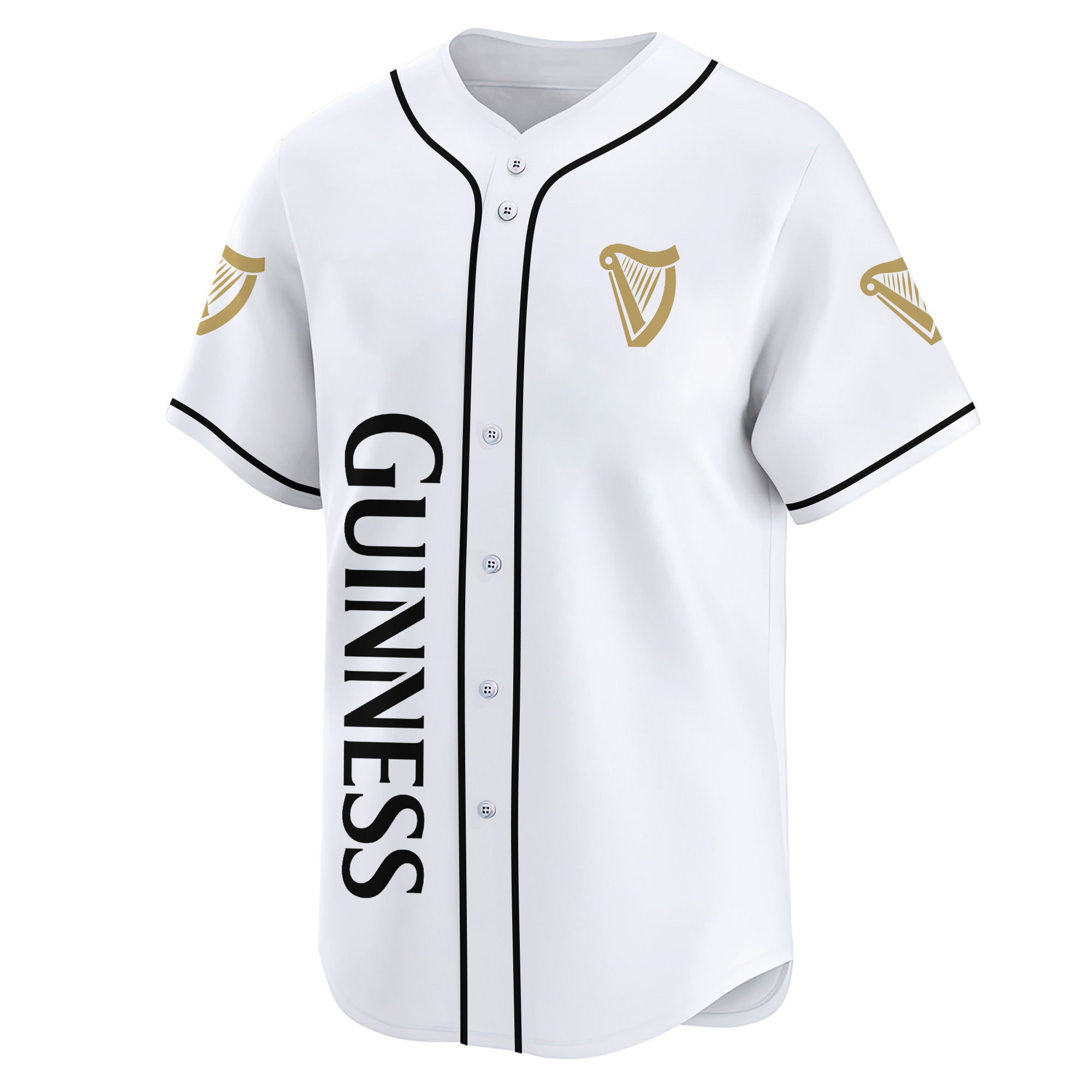 Personalized Guinness White Baseball Jersey