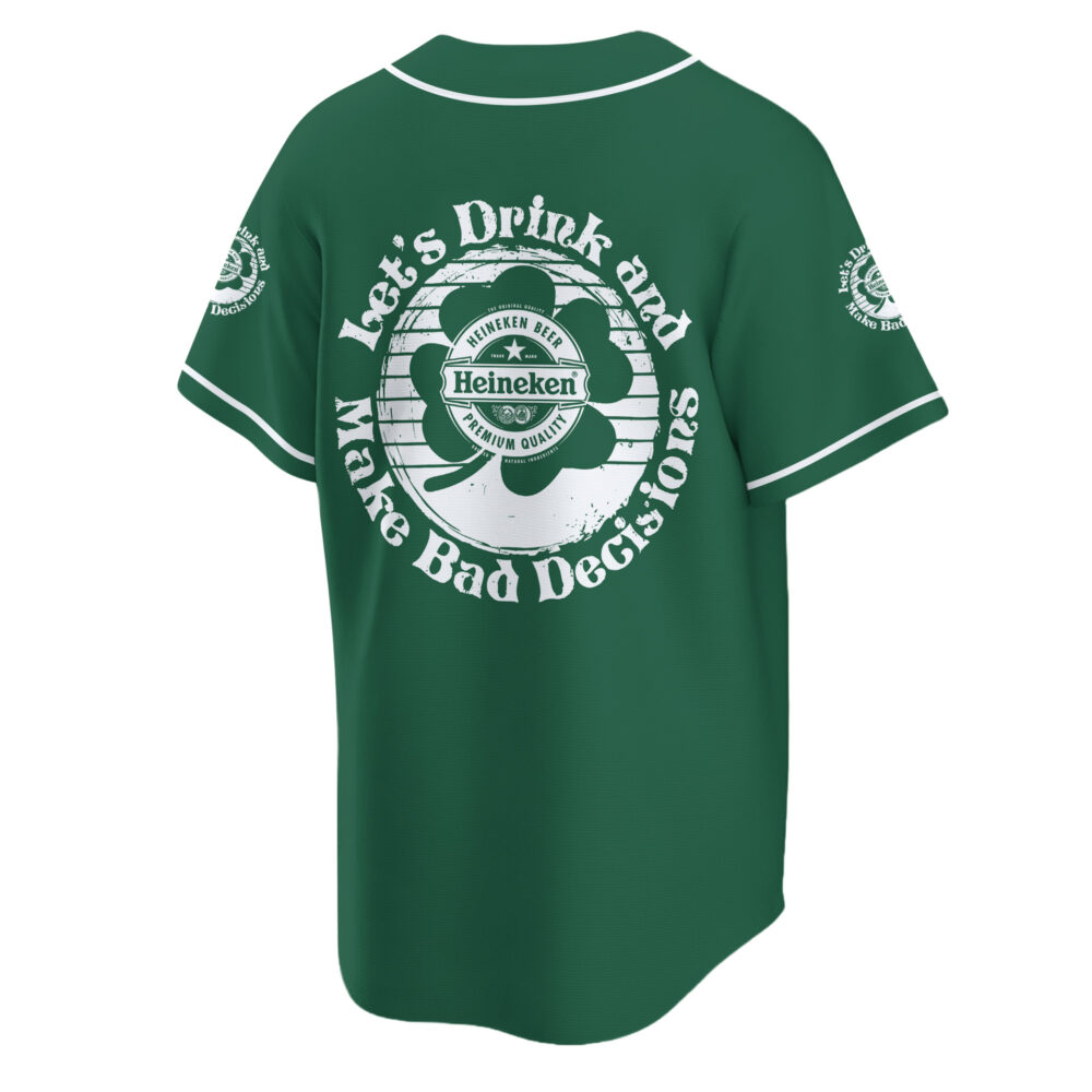 Personalized Heineken St Patrick's Day Baseball Jersey Personalized Heineken St Patrick's Day Baseball Jersey