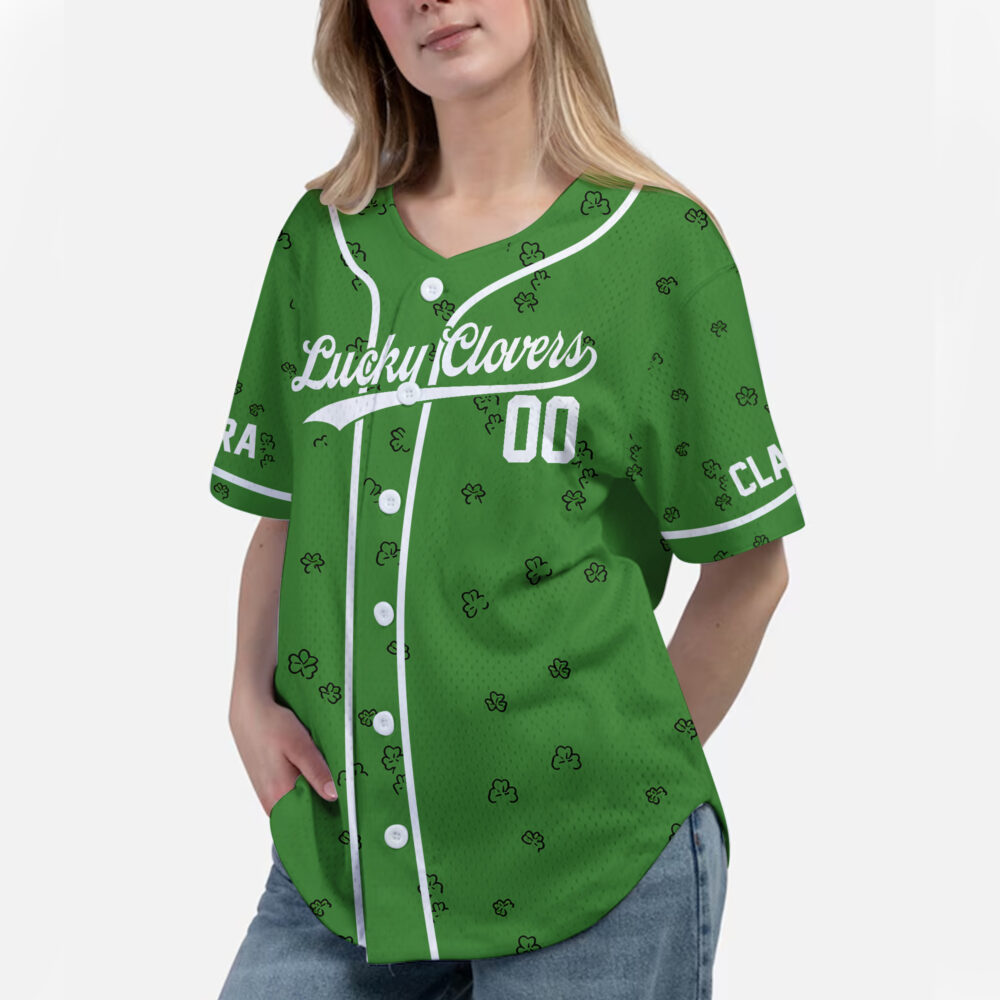 Personalized Into the Clovers- St. Patrick's Day, Baseball Jersey Personalized Into the Clovers- St. Patrick's Day, Baseball Jersey