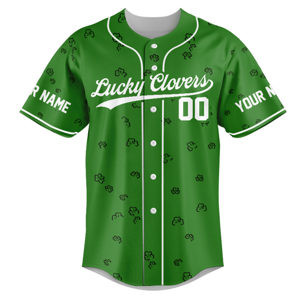 Personalized Into the Clovers- St. Patrick's Day, Baseball Jersey Personalized Into the Clovers- St. Patrick's Day, Baseball Jersey