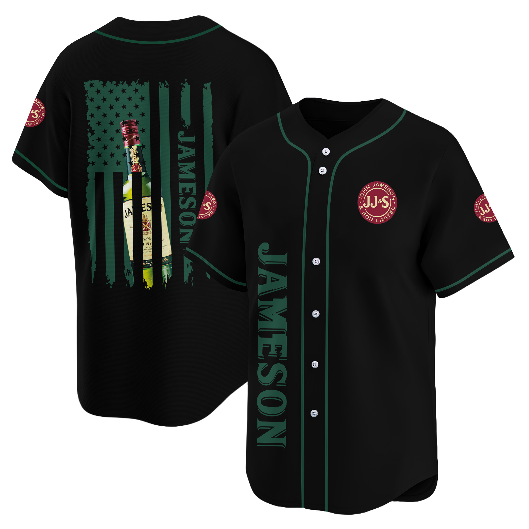 Personalized Jameson American Flag Baseball Jersey