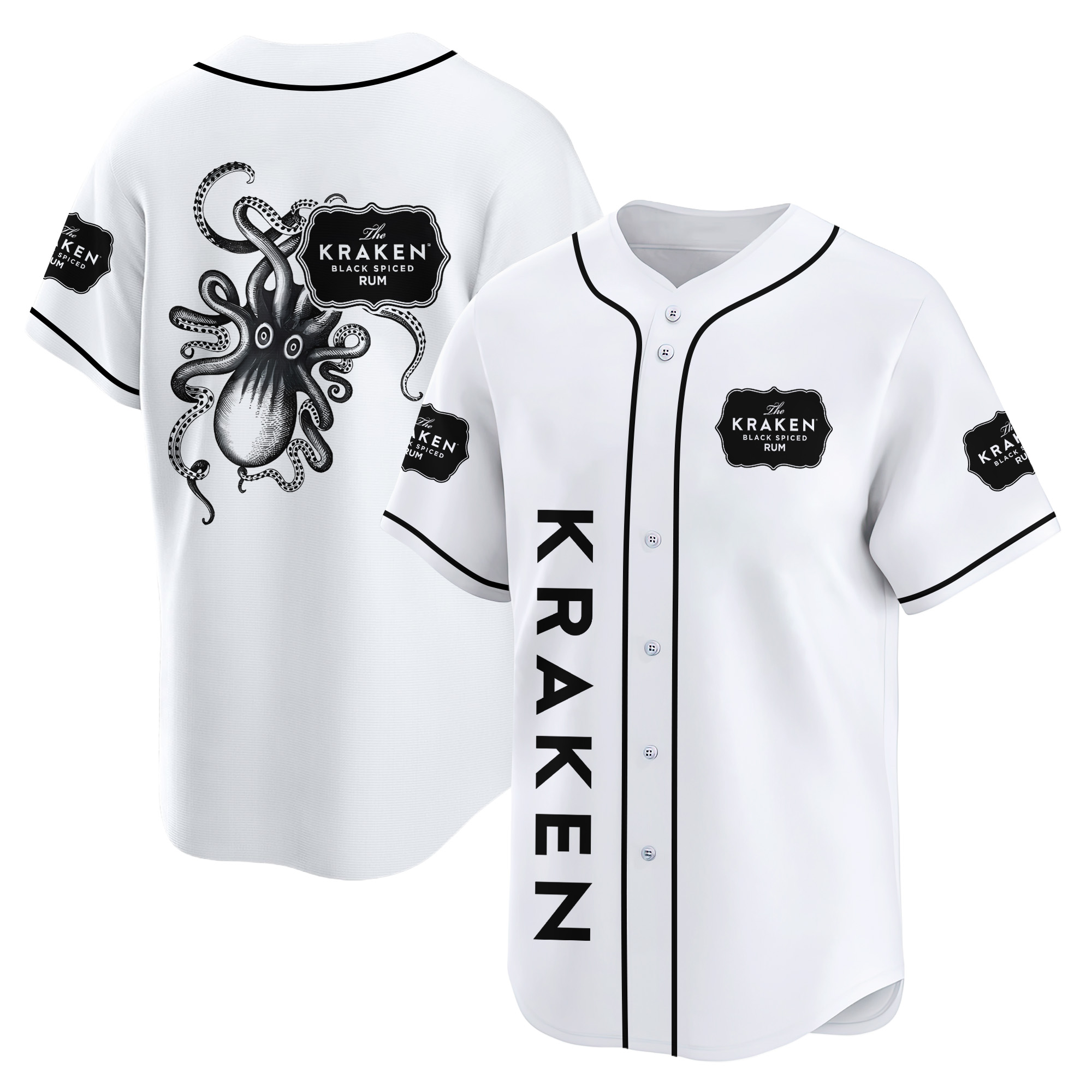 Personalized Kraken White Baseball Jersey