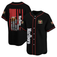 Personalized Marlboro American Flag Baseball Jersey