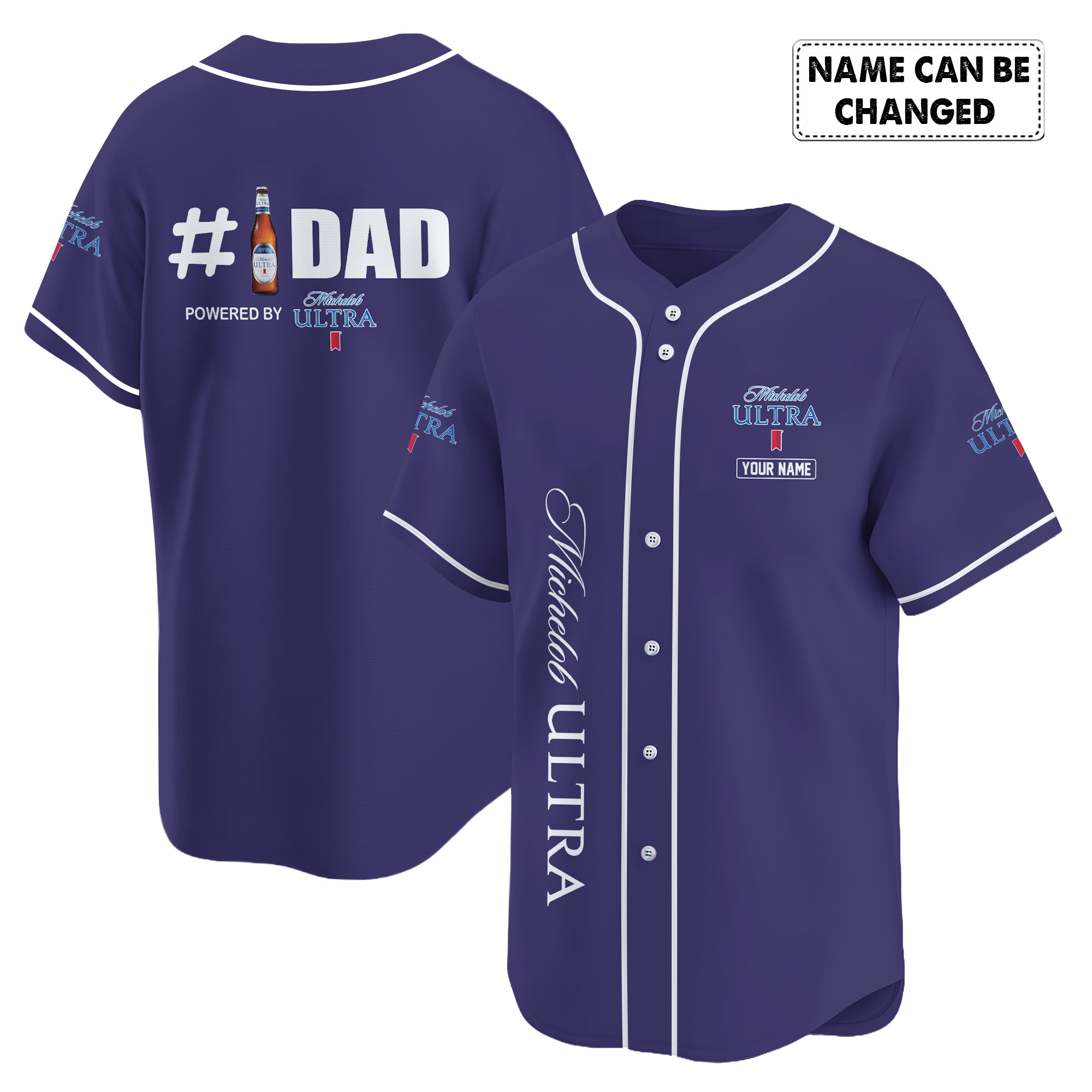 Personalized Michelob Ultra Happy Father's Day Baseball Jersey