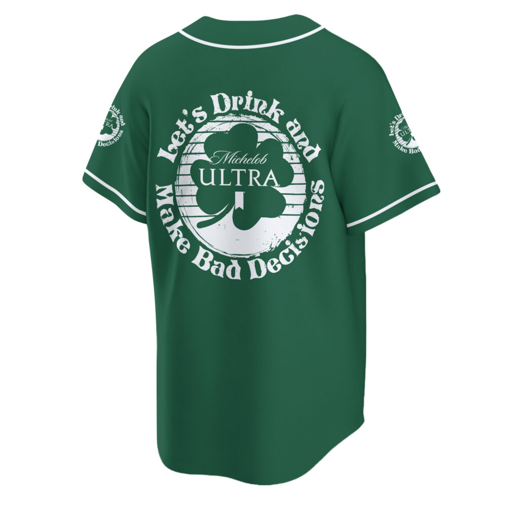 Personalized Michelob Ultra St Patrick's Day Baseball Jersey Personalized Michelob Ultra St Patrick's Day Baseball Jersey