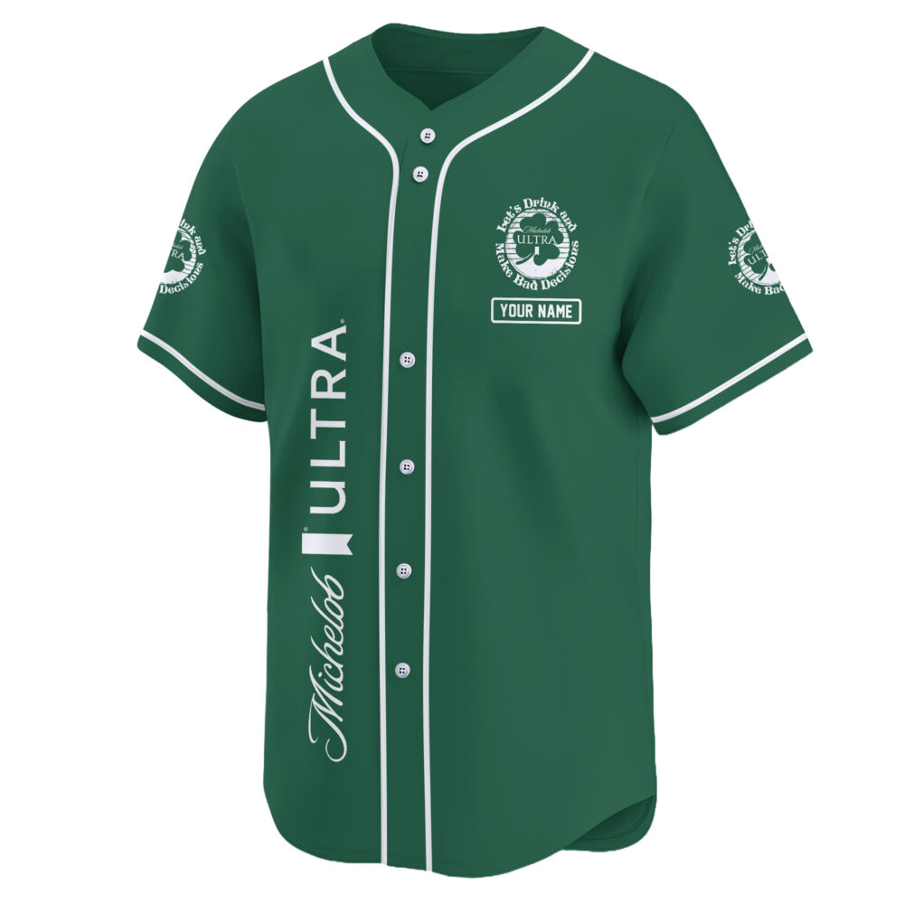 Personalized Michelob Ultra St Patrick's Day Baseball Jersey Personalized Michelob Ultra St Patrick's Day Baseball Jersey
