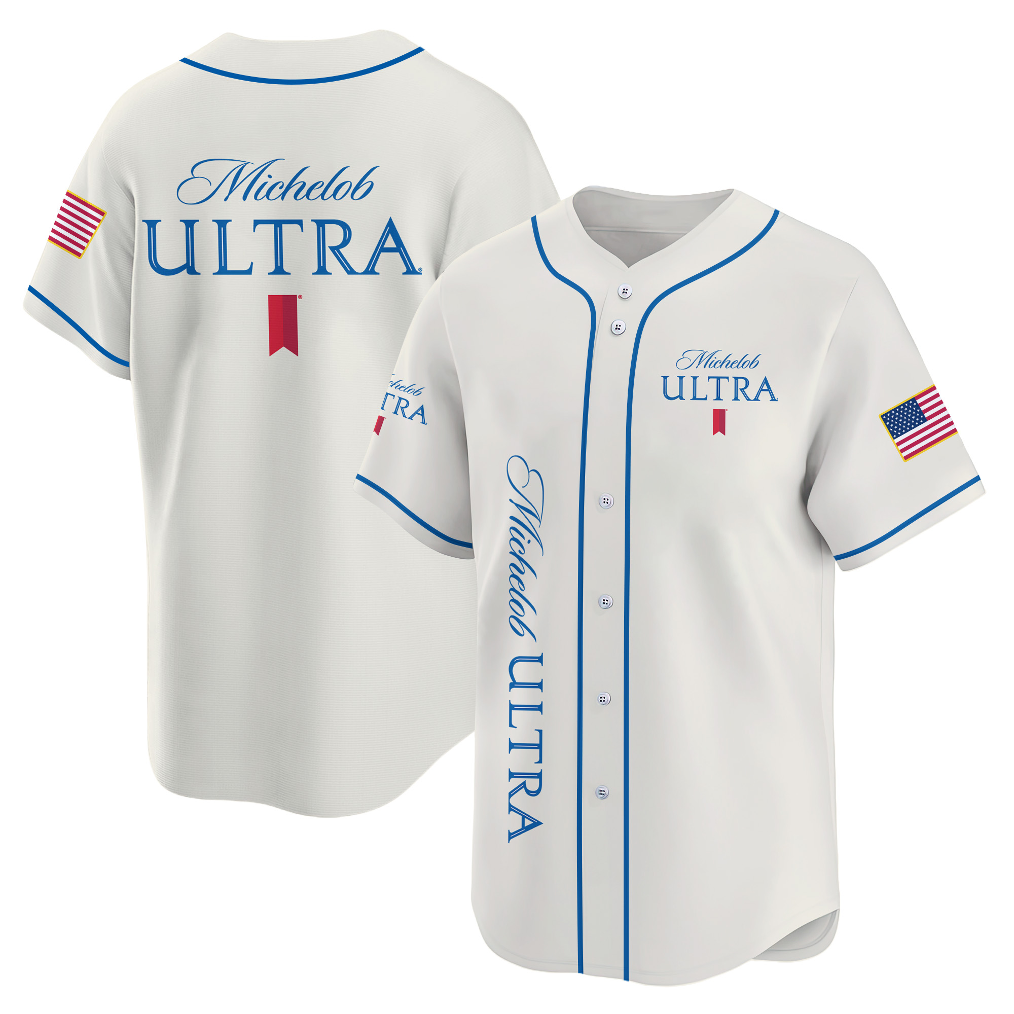 Personalized Michelob Ultra USA Flag Baseball Jersey