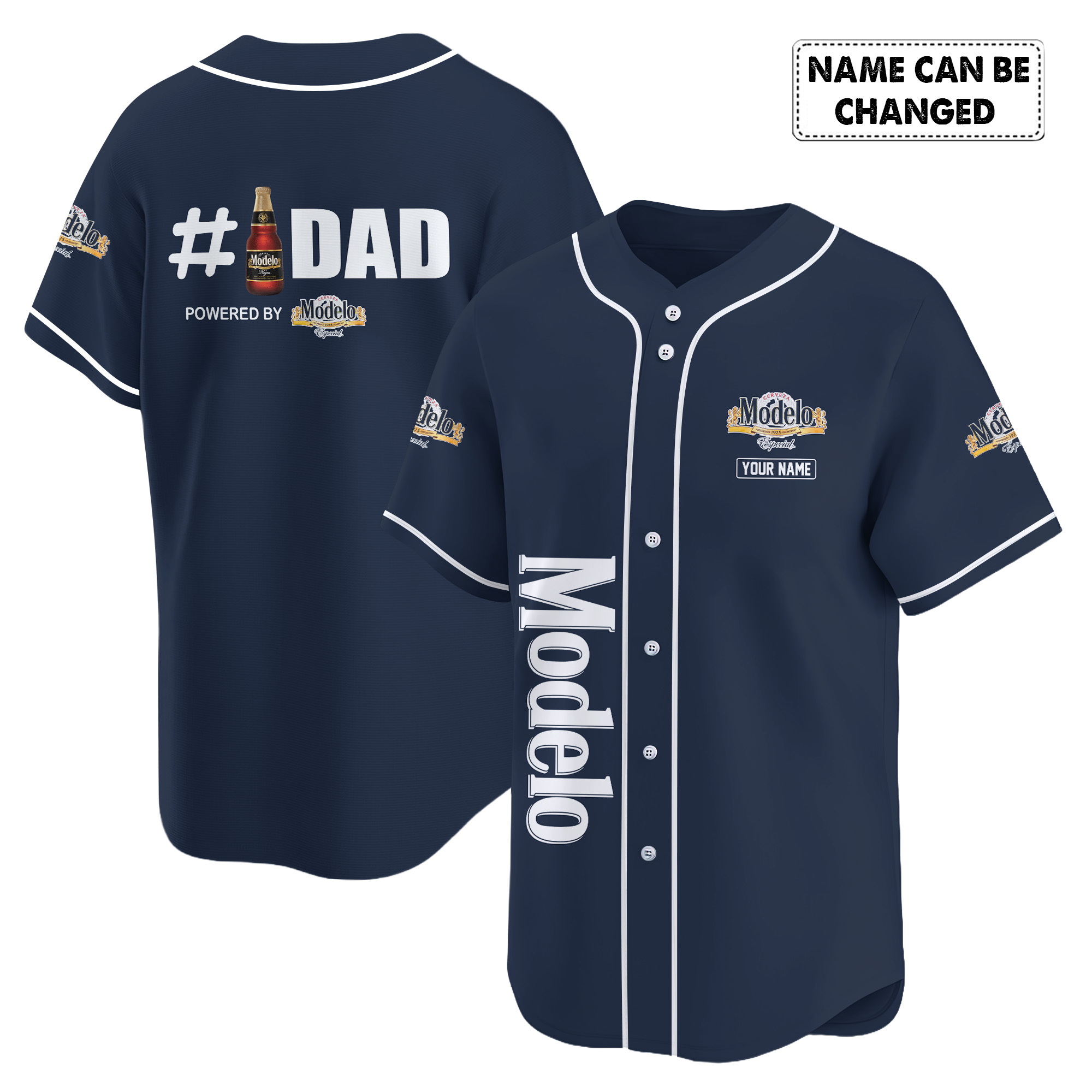 Personalized Modelo Happy Father's Day Baseball Jersey