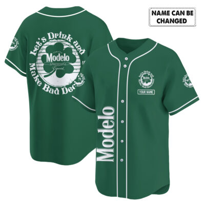 Personalized Modelo St Patrick's Day Baseball Jersey