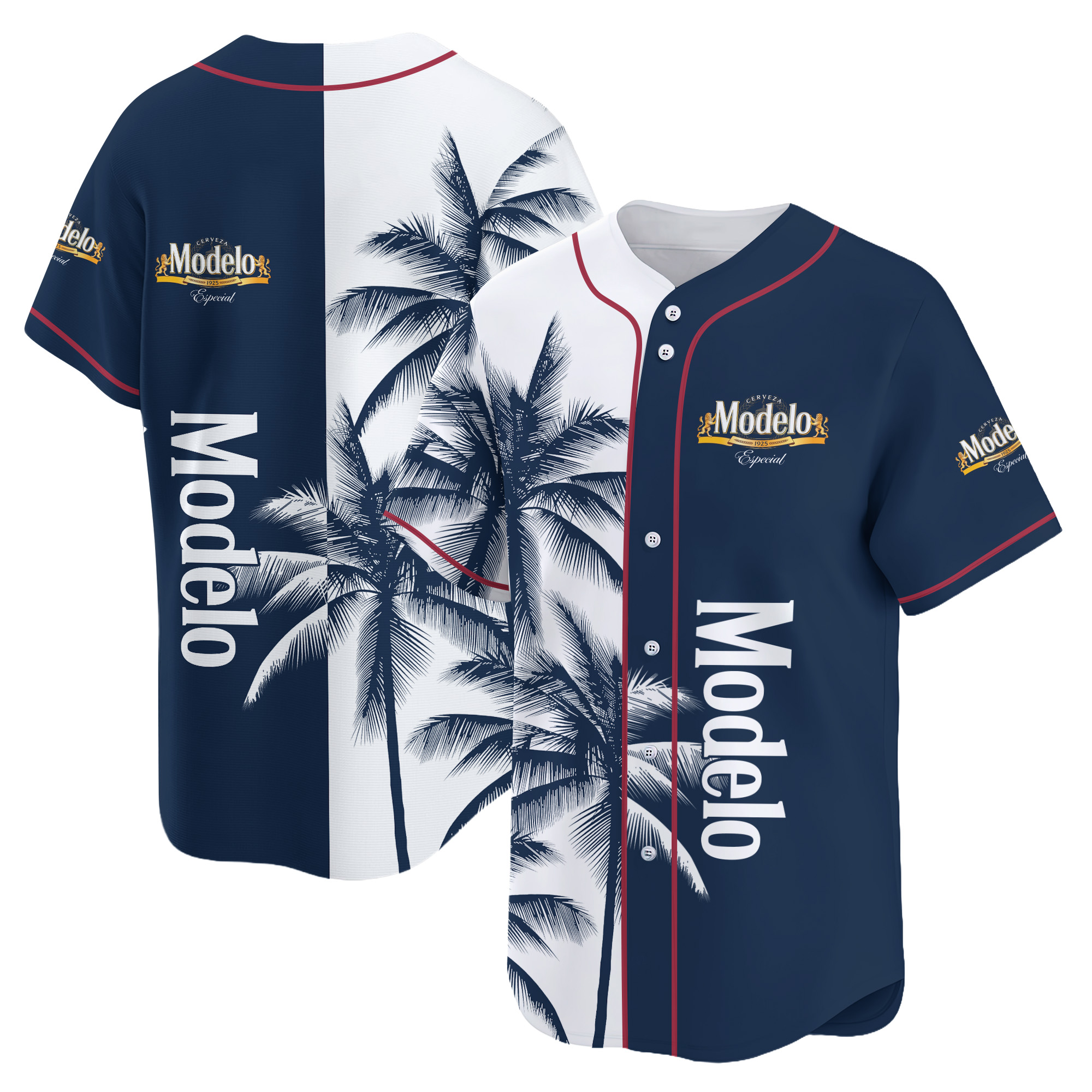 Personalized Modelo Tropical Coconut Tree Baseball Jersey