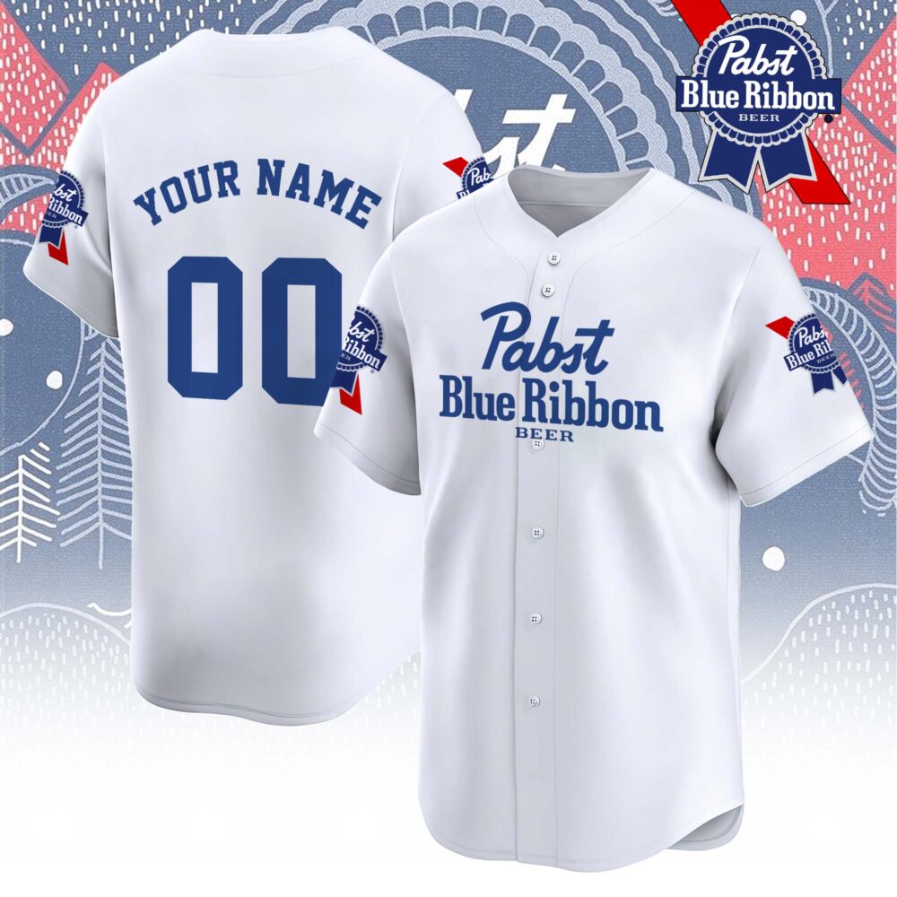 Personalized Pabst Blue Ribbon Baseball Jersey Personalized Pabst Blue Ribbon Baseball Jersey