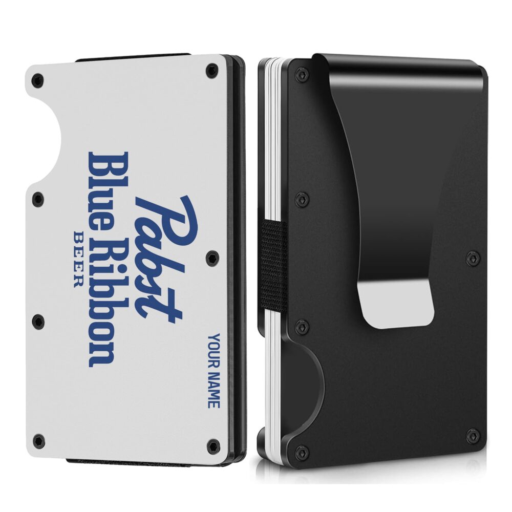 Personalized Pabst Blue Ribbon Metal Card Holder Personalized Pabst Blue Ribbon Metal Card Holder