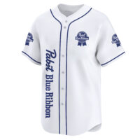 Personalized Pabst Blue Ribbon White Baseball Jersey