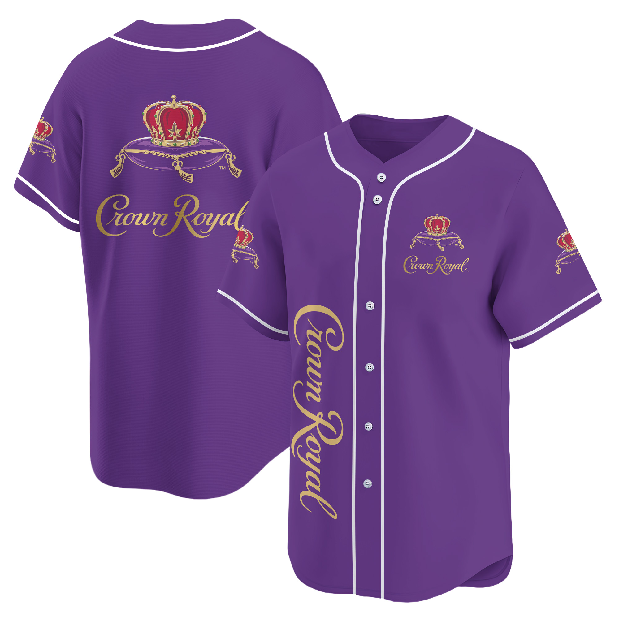 Personalized Purple Crown Royal Baseball Jersey