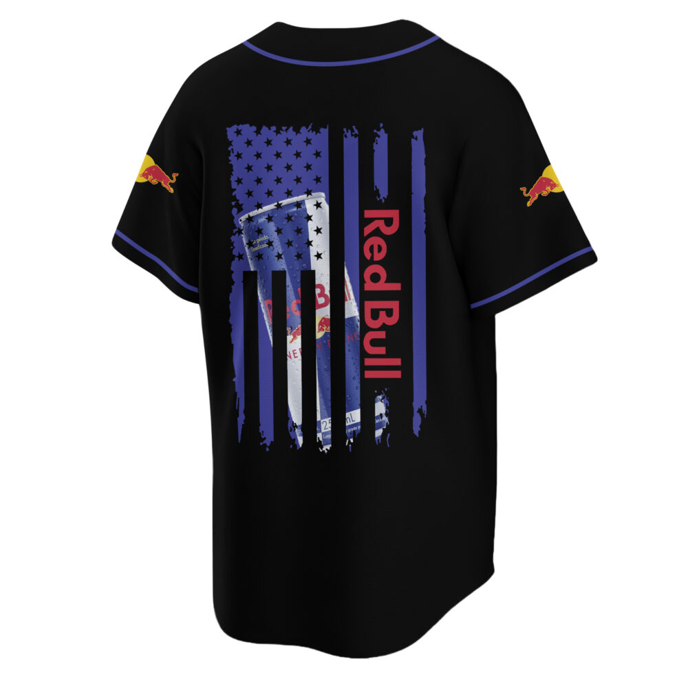 Personalized Red Bull American Flag Baseball Jersey Personalized Red Bull American Flag Baseball Jersey