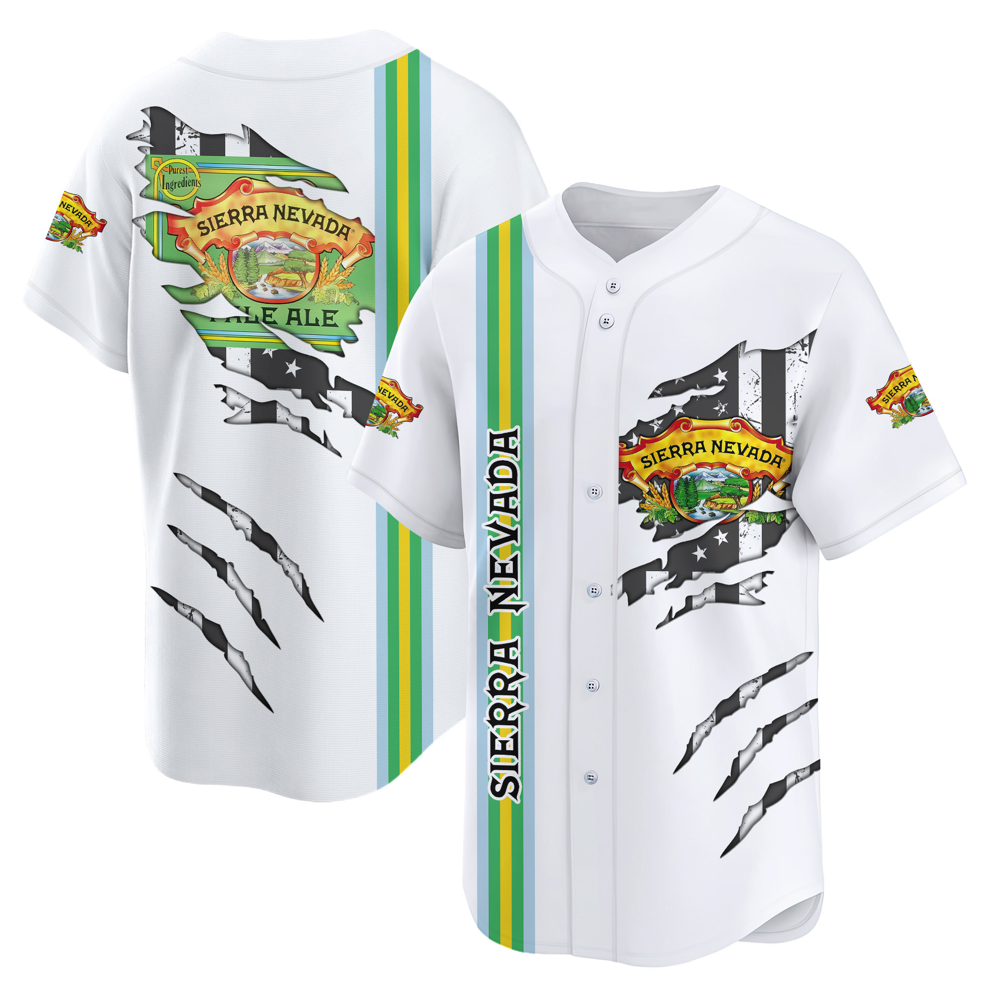 Personalized Sierra Nevada Claw Scratches Baseball Jersey