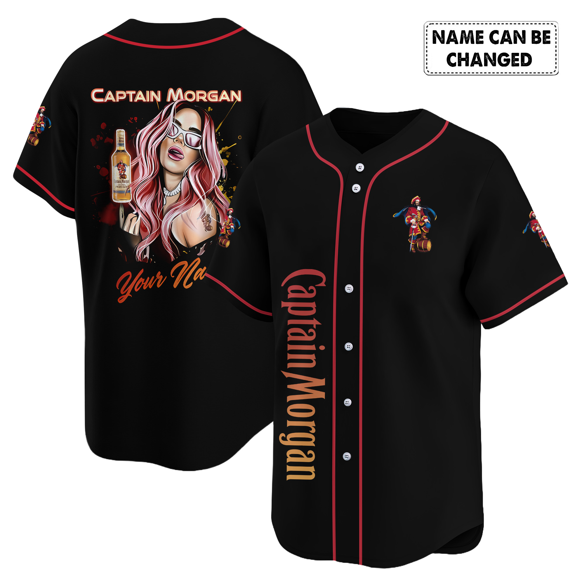 Personalized The Girl Like Captain Morgan Baseball Jersey