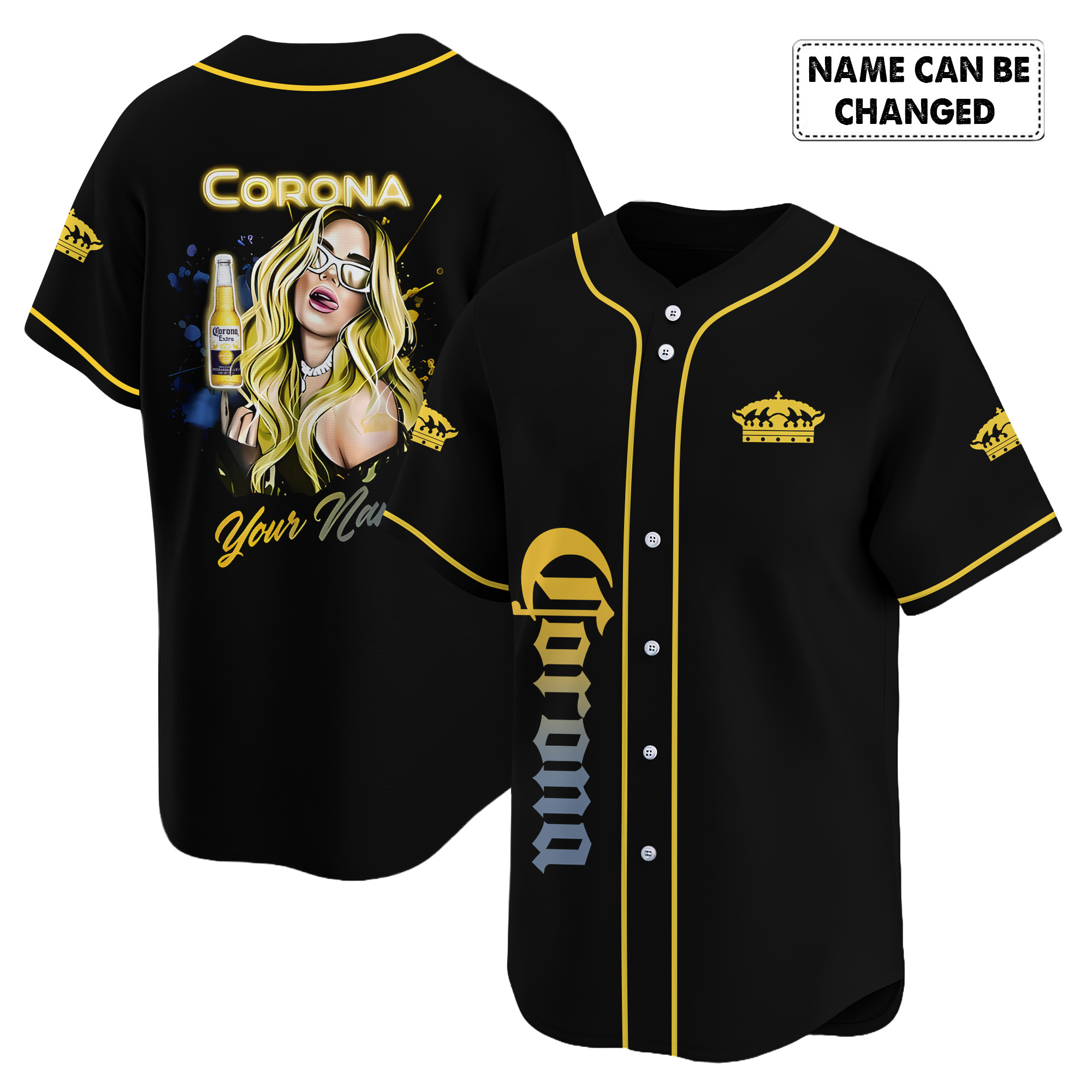 Personalized The Girl Like Corona Extra Baseball Jersey