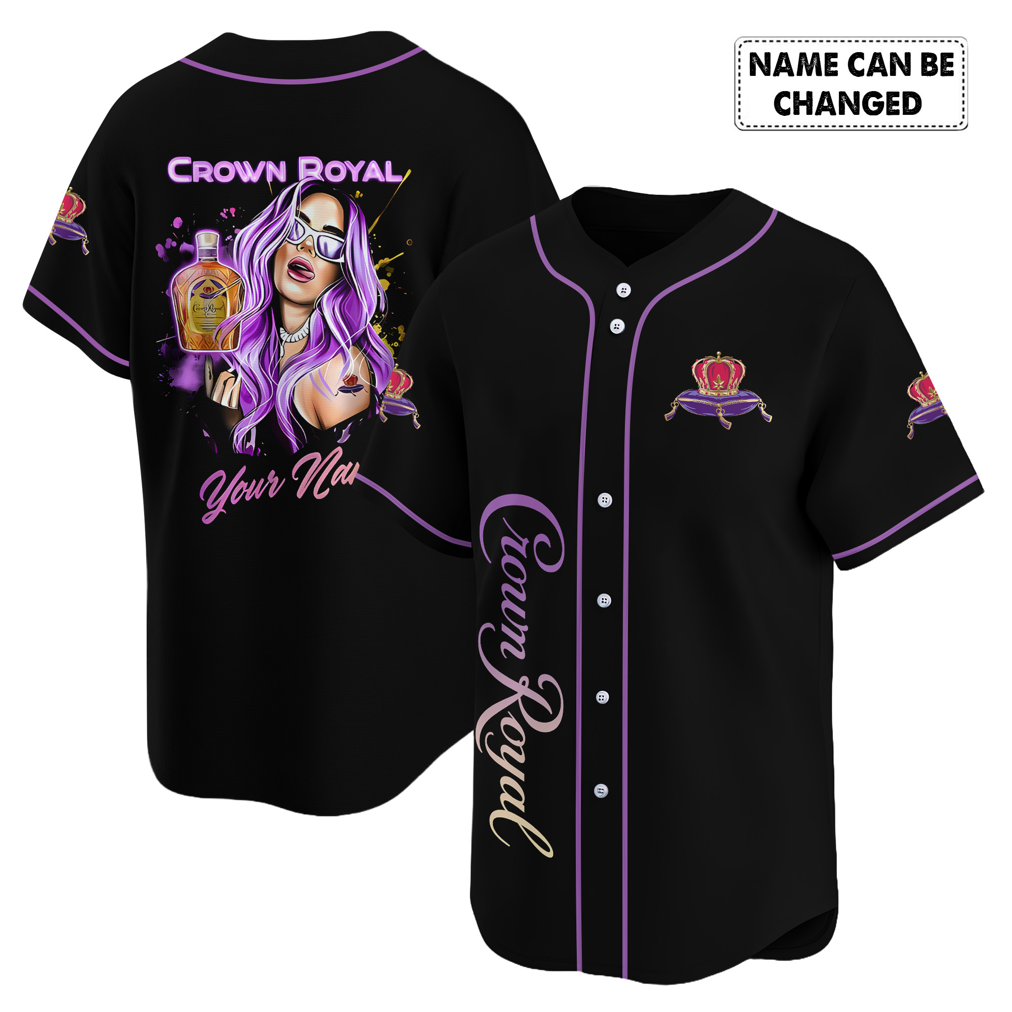 Personalized The Girl Like Crown Royal Baseball Jersey