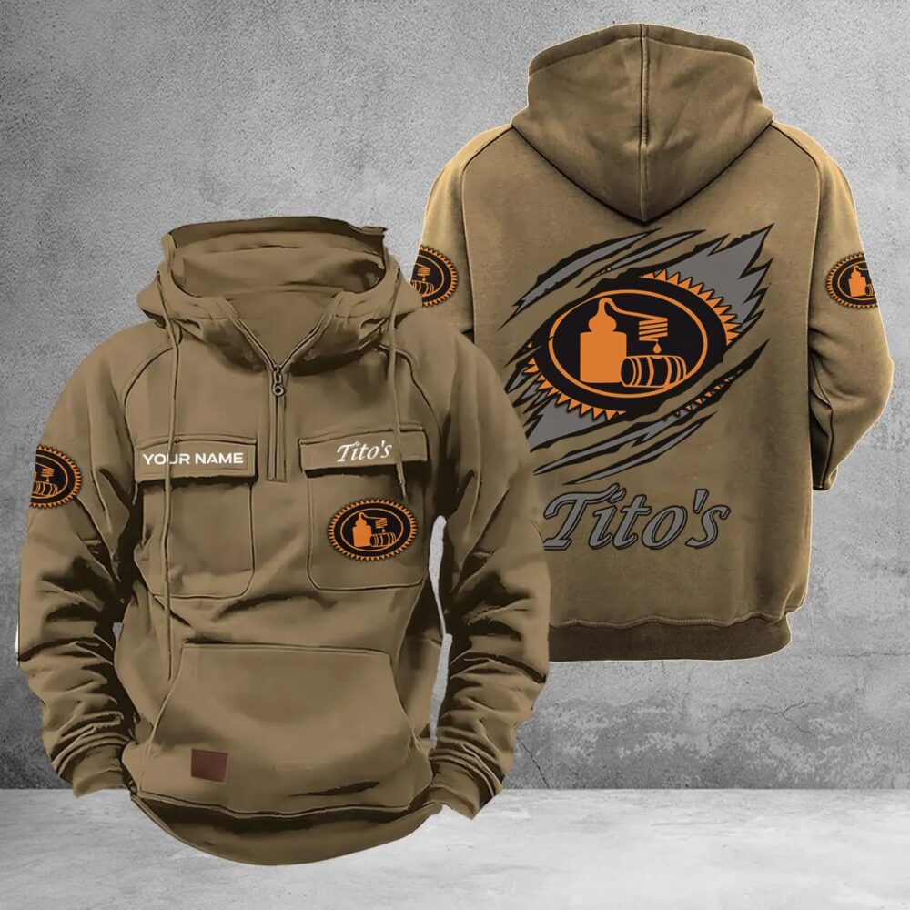 Personalized Tito’s Multi-Pockets Zip-Up Hoodie Personalized Tito’s Multi-Pockets Zip-Up Hoodie