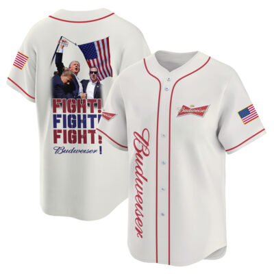 Personalized Trump Fight Fight Fight Budweiser Baseball Jersey