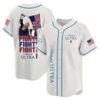 Personalized Trump Fight Fight Fight Michelob Ultra Baseball Jersey