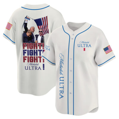 Personalized Trump Fight Fight Fight Michelob Ultra Baseball Jersey
