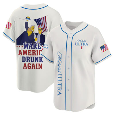 Personalized Trump Make American Drunk Michelob Ultra Again Baseball Jersey