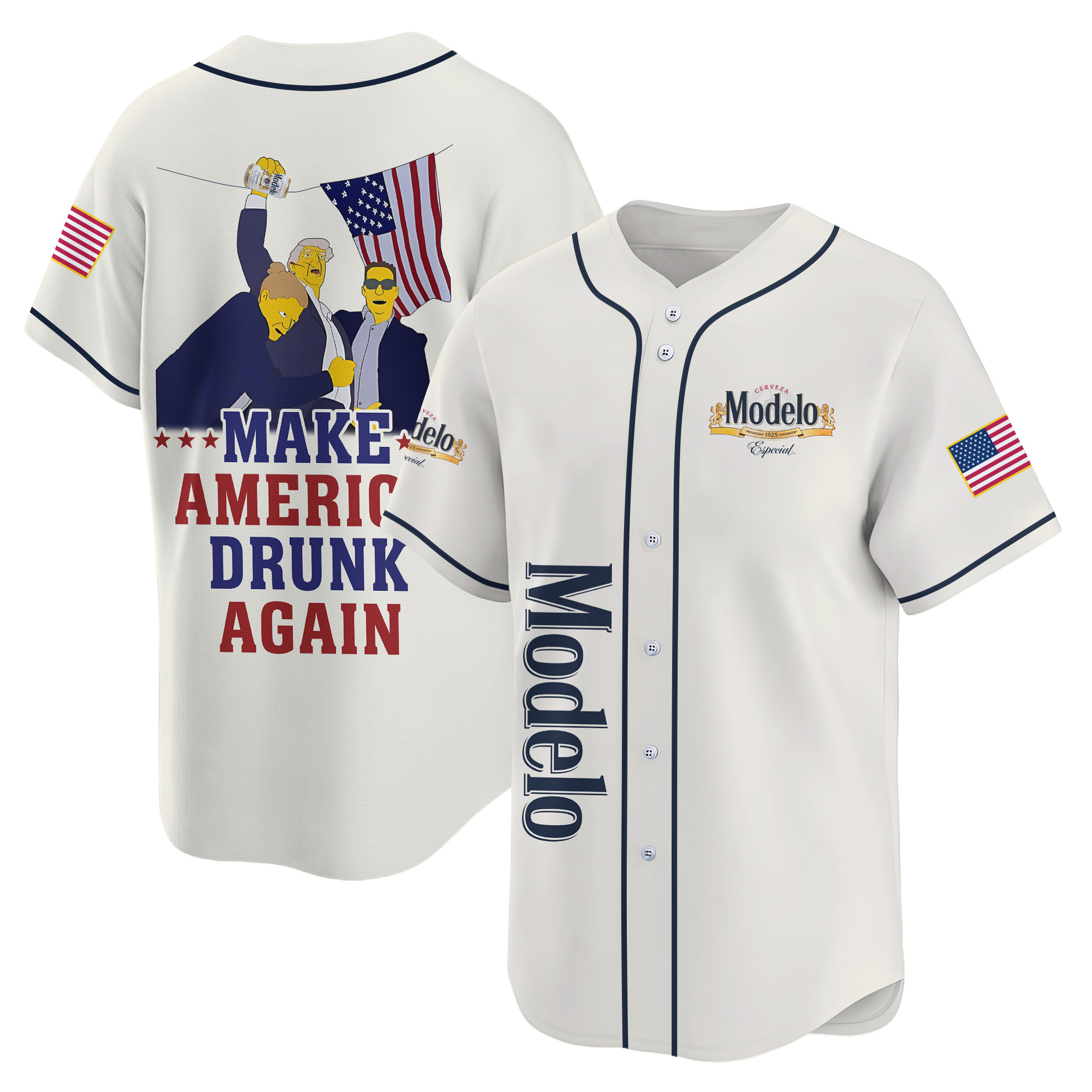Personalized Trump Make American Drunk Modelo Again Baseball Jersey