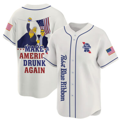 Personalized Trump Make American Drunk Pabst Blue Ribbon Again Baseball Jersey