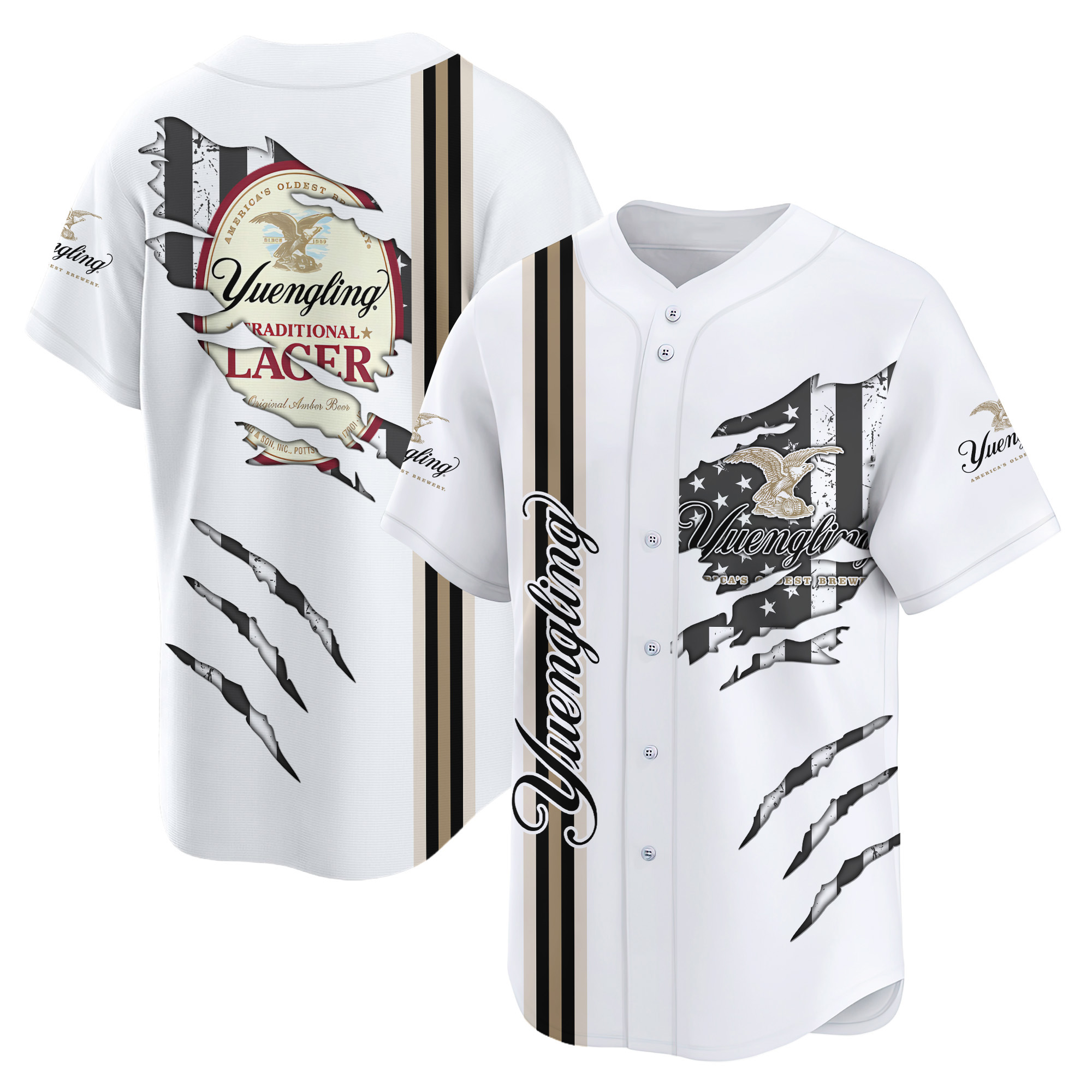 Personalized Yuengling Claw Scratches Baseball Jersey