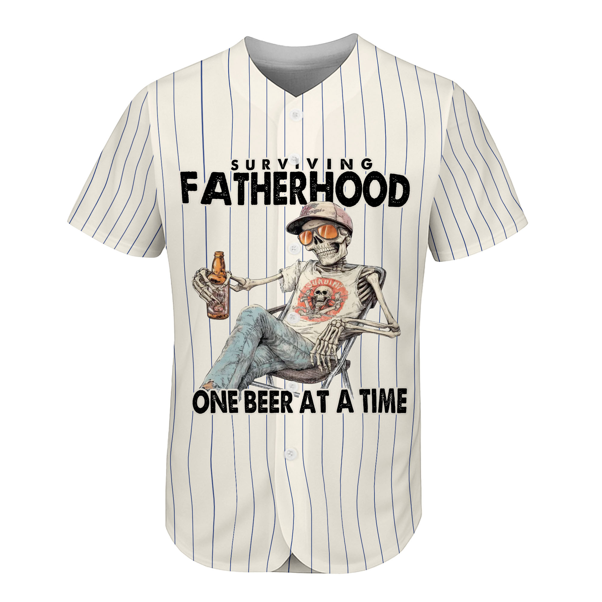 Surviving Father Hood One Beer At A Time Baseball Jersey