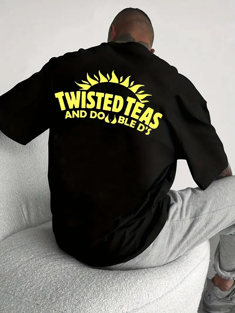 Twisted Teas Graphic T-Shirt - Relaxed Fit, Crew Neck, Round Neckline, Summer Fashion Sports Top, Letter Print, Breathable, Soft, Comfortable, Casual Wear for Adults Twisted Teas Graphic T-Shirt - Relaxed Fit, Crew Neck, Round Neckline, Summer Fashion Sports Top, Letter Print, Breathable, Soft, Comfortable, Casual Wear for Adults